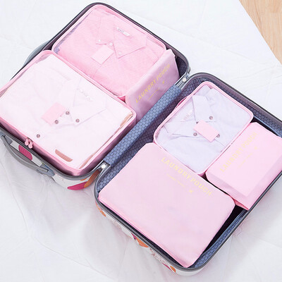

Cntomlv Nylon Packing Cube Travel Bag System Durable 6 Pieces One Set Large Capacity Of Unisex Clothing Sorting Organize Bag