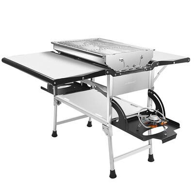 

Barbecue family e-Rover BBQ Grill Multifunctional Charcoal Grill Gas Oven Outdoor 3 in 1 grill fire stove aluminum table Grill Pony Baoli