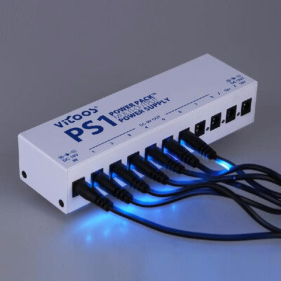 

VITOOS PS1 Electric Guitar Effects Power Supply Ten Isolated Output 8 Way 9V & 1 Way 12V & 1 Way 18V Stabilized Voltage AC100-240V