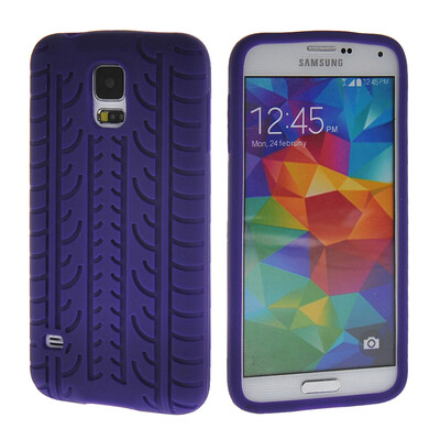 

MOONCASE Tire skin Soft Flexible Gel TPU Skin Shell Back Case Cover for Samsung Galaxy S5 I9600 Purple