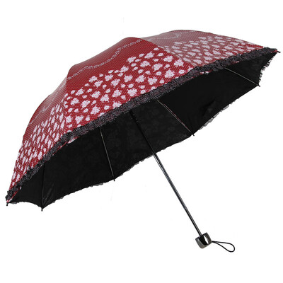 

Supermarket] Jingdong Yang Parkson vinyl lace parasol umbrella folding umbrella Ms. fresh BSY-2387Q daring dripping dark green