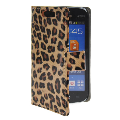 

MOONCASE Slim Leather Flip Card Pouch with Kickstand Shell Back ЧЕХОЛ ДЛЯ Samsung Galaxy Trend Lite S7390 S7392 Leopard