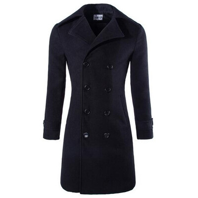 

Zogaa New Mens Wool Coat Double Breasted