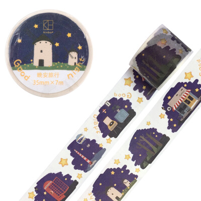 

Kinbor luminous three-volume handbook&paper tape 5mm7m hand book sticker decorative tape good night - low light DTB64328