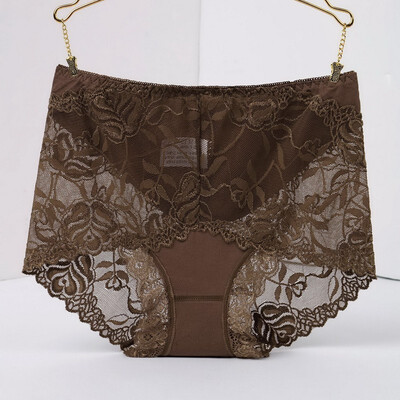 

3pcs Womens Lace Briefs Panties Triangularpant Ladies Laceless Underpants Mid-waist Comfortable Modal Panties