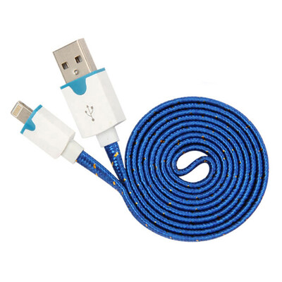 

New 123M 3610Ft Flat Noodle Strong Fabric Braided Data Sync Charger Cable For iPhone 5 5S 6 6S Plus iPad Mini 4