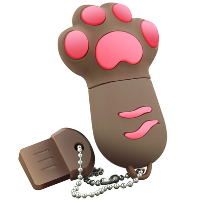 

Right Transshow cartoon series colorful cat claw 16GB creative gift U disk brown