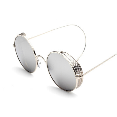 

FEIDU New Steampunk Goggles Sunglasses Women Brand Designer Retro Coating Mirror Round Sun Glasses Women Gafas Oculos De Sol