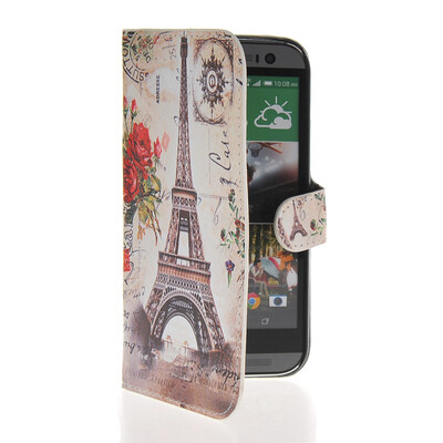 

MOONCASE Scenic Design Leather Side Flip Wallet Card Slot Pouch Stand Shell Back ЧЕХОЛ ДЛЯ HTC One M8