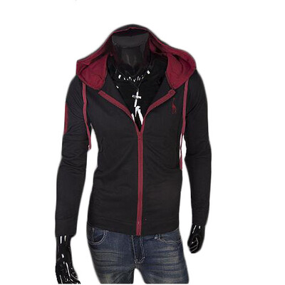 

Zogaa New Men's Hoodie Matchhing Color Embroidery