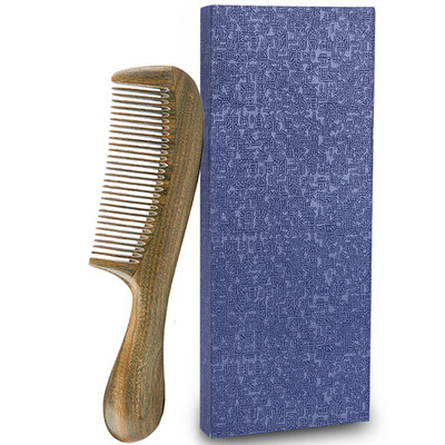 

Creative art green sandalwood comb unisex handle straight hair straight hair comb massage comb birthday gift to send mom girl friends L001