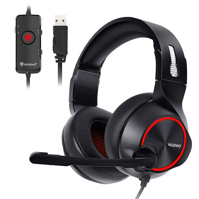 

Wolf Bowang NUBWO N11 Headphones Head-mounted 71-channel computer esports game headsets eat chicken Jedi to survive black&red