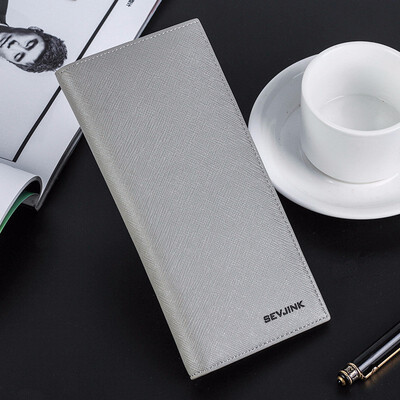 

Korean version of long mens wallet thin soft leather business casual wallet multi card