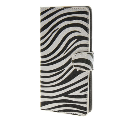 

MOONCASE Zebra style Leather Side Flip Wallet Card Slot Stand Pouch Case Cover for Wiko Ridge 4G a07