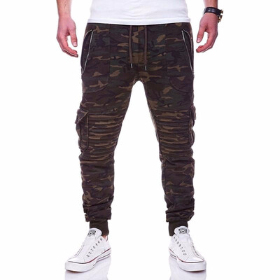 

2018 New Mens Fashion Casual Pure Color Sports Pants Pleated Design Jogger Pants
