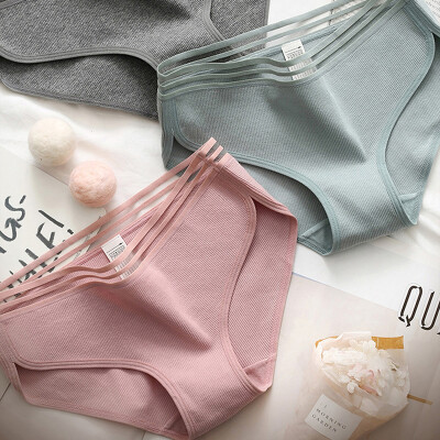 

Yu Zhaolin Ms Womens Underwear Womens Cotton Mid-Waist Girls Briefs Cute Cartoon Campus Wind M4 Lake Blue Bean Paste Pure White -code