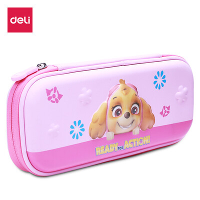 

Deli Deli Wang Wang series 3D waterproof pencil case student stationery box large capacity multi-function pen bag Princess powder 70853