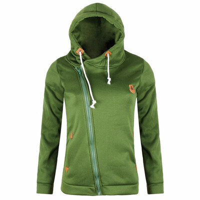 

Womens new fashion hooded long-sleeved sweater coat casual zipper shirt