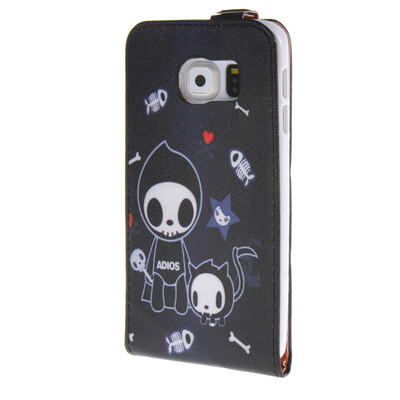 

MOONCASE for Samsung Galaxy S6 Edge Case Leather Bottom Flip Pouch Case Cover [Pattern series] /a01