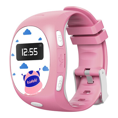

Kudolo smart child phone watch mobile phone positioning watch student phone card anti-lost cartoon version of cute pink