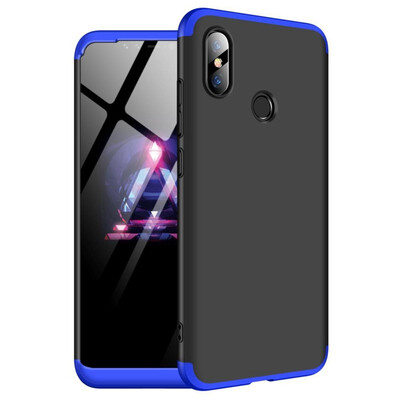 

MOONCASE Three-parts structure design Full Protection Hard Plastic Combination Case for Xiaomi Mi 8 SE Black Blue