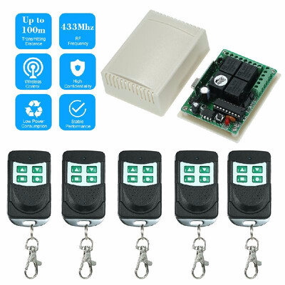 

433Mhz DC 12V 4CH Universal 10A Relay Wireless Remote Control Switch Receiver Module And 5PCS 4 Key RF 433 Mhz Transmitter Remote