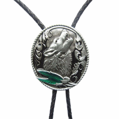 

Vintage Western Shout Wolf Oval Bolo Tie also Stock in US