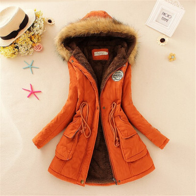 

Winter Coat Women 2018 New Parka Casual Outwear Solid Hooded Thickening Cotton Coat Winter Jacket Fur Coat Women Clothes