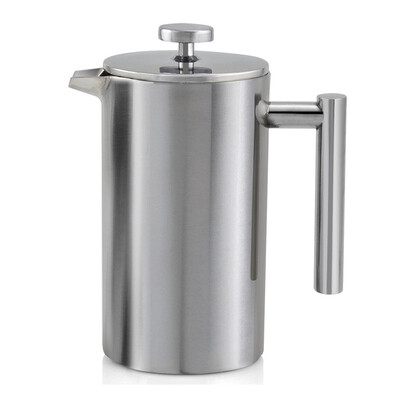 

UpperX Simple Practical Double Wall Stainless Steel Cafetiere Ground Coffee Filter Maker Plunger New 800ML