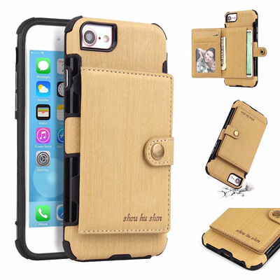 

SHS Phone Case For Iphone 66s78X Fashion Concise Leather Wire Drawing Multifunction Purse