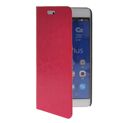 

MOONCASE Slim Leather Side Flip Wallet Card Slot Pouch with Kickstand Shell Back чехол для Huawei Honor 6X Hot pink