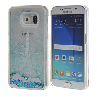 

MOONCASE 3D Quicksand Liquid Flowing Shinny Hard Plastic Transparent Clear Case Cover for Samsung Galaxy S6 Blue
