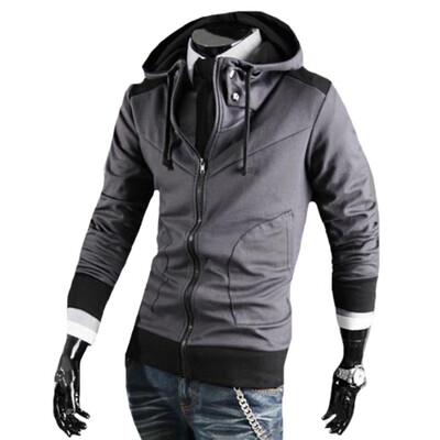 

CT&HF Men Simple Leisure Coat Korea Fashion Personality Fleece Winter Cotton Long Sleeve Jacket Zipper Design Silm Fleece