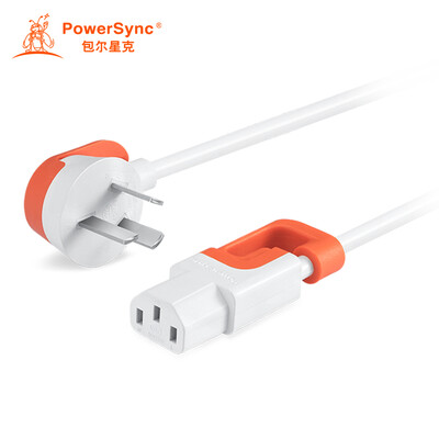 

Baoer Xingke 3 plug male to mother computer host display household appliances power cord 90 degrees word tail white orange 1 meter 3PG-MP00001 MPPB9010