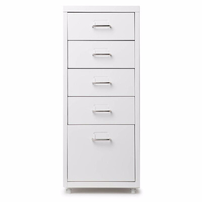 

IKayaa Metal Drawer Filing Cabinet Detachable Mobile Steel File Cabinets W 5 Drawers 4 Casters