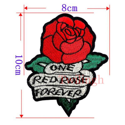 

1 Piece Patches Red Flower Embroidered Patch 3D Applique DIY Sewing Repair Accessories Fabric Stickers Wedding Clothing Patches