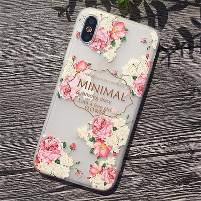 

3D Relief Flower Case For iPhone 6 8 7 Plus X Cases Soft Silicon Cover