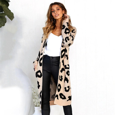 

2018 Fashion Womens Autumn&Winter Long-sleeved Cardigan Printed Sweater