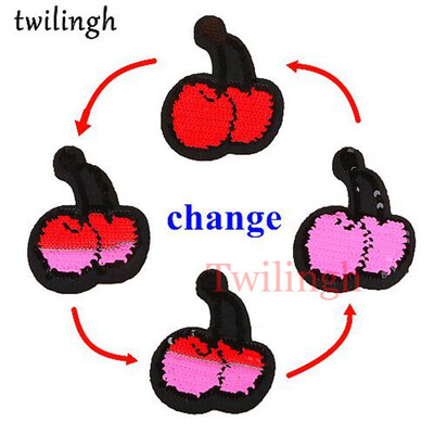 

twilingh 1pc Fruit Pineapple Reversible Change Color Sequins Patches DIY