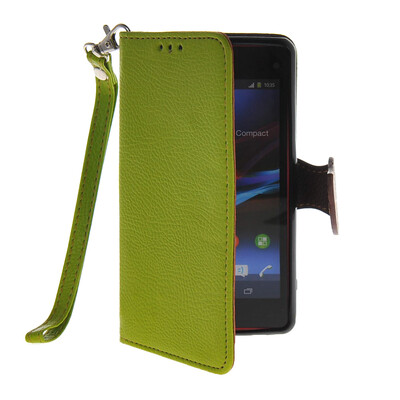 

MOONCASE Лич кожи Кожа держатель карты бумажник чехол с Kickstand чехол для Sony Xperia Z1 Compact (Mini ) Зеленый