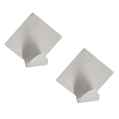 

UpperX Bathroom Stainless Steel Rhombus Style Sticky Wall Hooks Pair