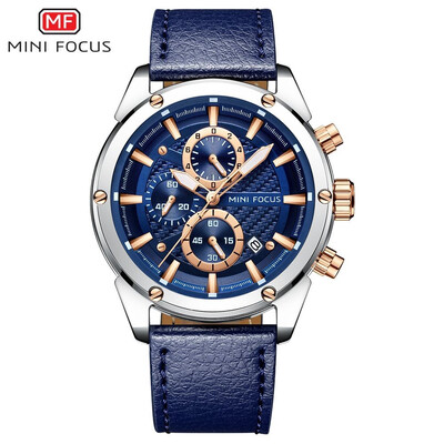 

MINI FOCUS Fashion Sports Men Leather Strap Quartz Watch MF0161G