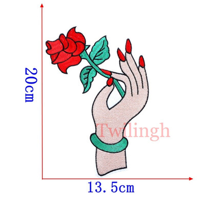 

1 Pcs Flowers Patches Embroidered Sticker Sew Iron On Patch Blue Pink Applique Garment DIY Clothes Repair Badges For Wedding