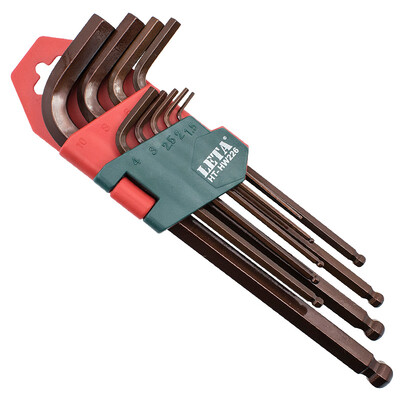 

LeTA LETA S2 material hex wrench set ball head hex screwdriver wrench 9 piece set metric hexagonal wrench inside hexagonal wrench tool LT-HW226