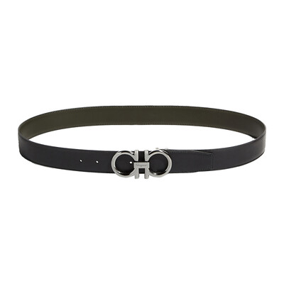 

Salvatore Ferragamo Mens Black Bull Leather Belt 0697953_C _110