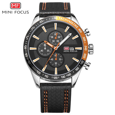 

MINI FOCUS Fashion Sports Leather Strap Men Watch MF0029G