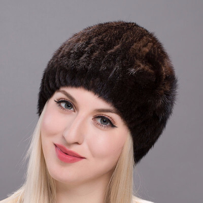 

Autumn&winter women&39s mink fur hat flower pattern hand-woven 2018 Russian wind hot sale discount ladies luxury fur hat women