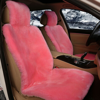 

2 PCS Australian Pure Sheepskin Fur Seat CoverSuper Warm Universal Car Seat Cover1 Pair Wool Car Seat Covers Cushion WSCP02