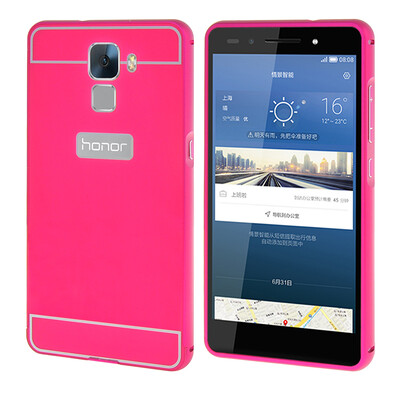 

MOONCASE Case for Huawei Honor 7 Bumper Frame Hard 2 in 1 Cover Hot pink
