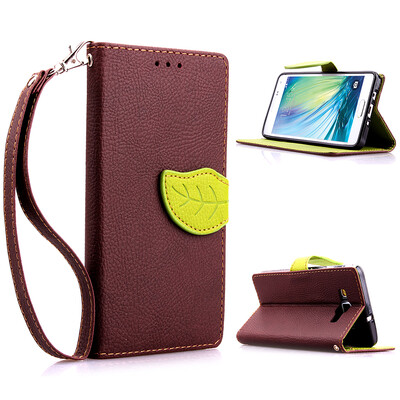 

MOONCASE [Leaves Magnetic Button] Premium PU Leather Flip Wallet Card Slot Bracket Back Case Cover for Samsung Galaxy A5